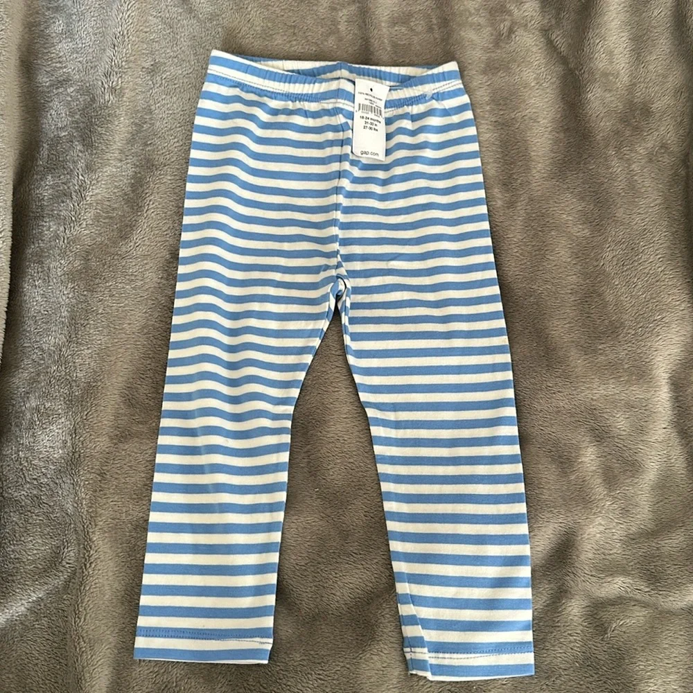 NWT Gap Blue and white striped legging 18-24